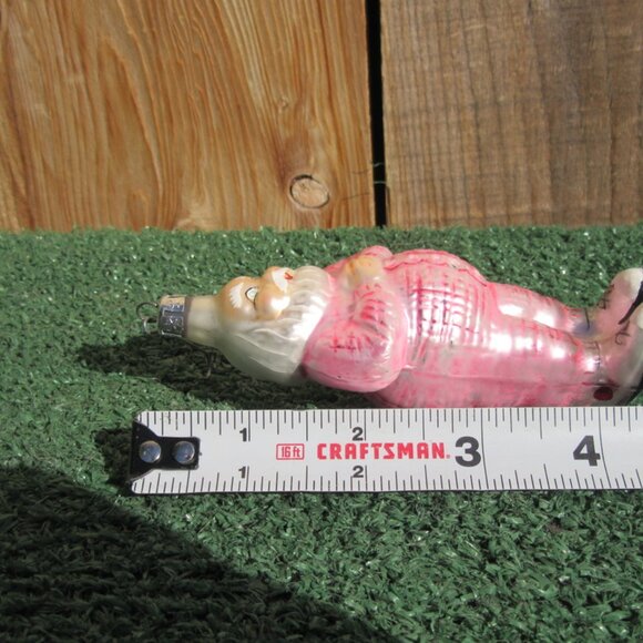 Christopher Radko Sleepy Time Santa Pink Pajamas Glass Christmas Ornament - Picture 6 of 6